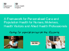 ARNS works with Public Health England on Framework for Personalised Care for nurses