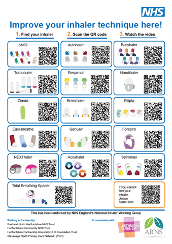 Improve your inhaler technique QR code poster